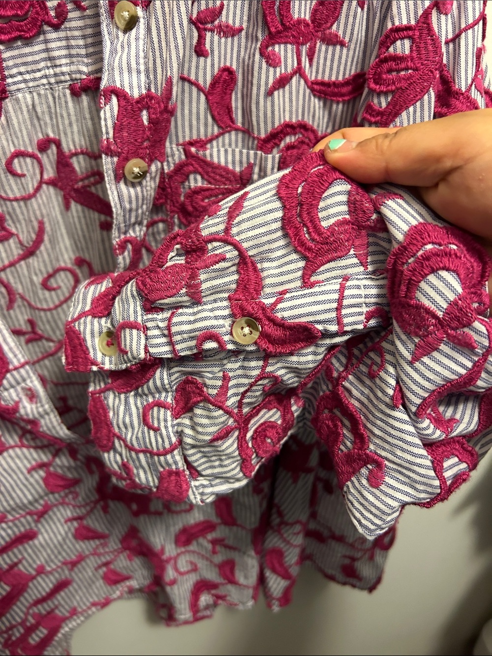 Anthropologie Picro Pink Floral Button-Down Shirt - Picture 6 of 12